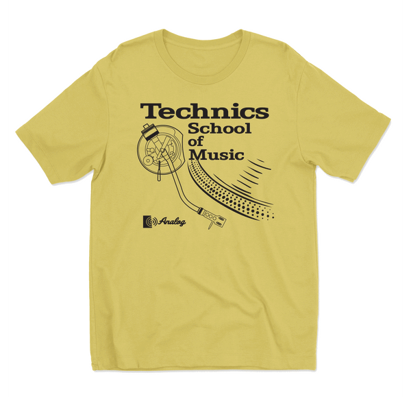 Technics turntable t shirt SL-1200 DJ scratch mixer school of music